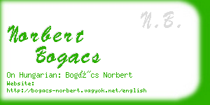 norbert bogacs business card